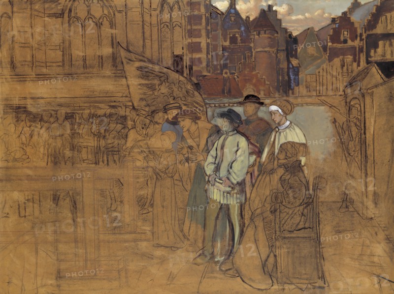 Archery Feast in Antwerp in the 16th Century. Creator: Jan August Hendrik Leys.