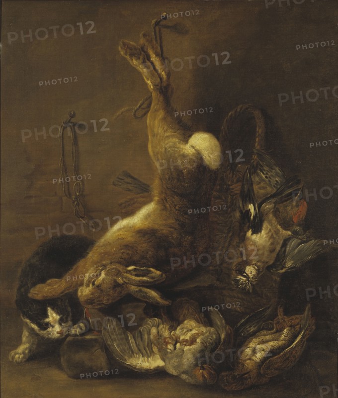 Cat and Still Life with Game, 17th century. Creator: Jan Fyt.