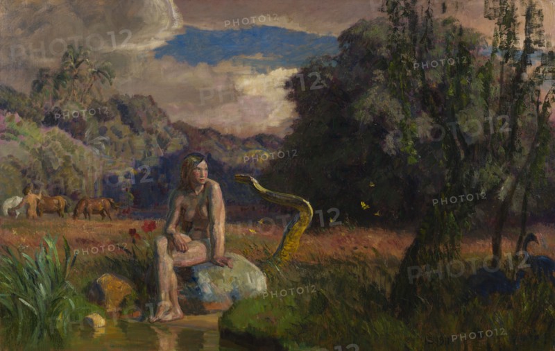 Eve in Paradise or The Serpent in Paradise, 1911. Creator: Joakim Skovgaard.