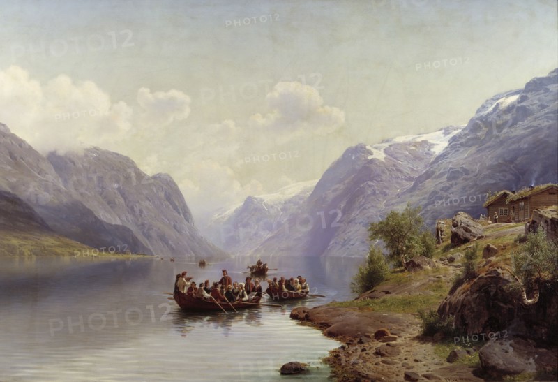 Bridal Escort on the Hardanger Fiord, 1865. Creator: J. F. Eckersberg.