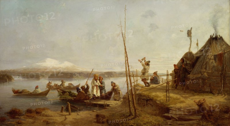 Bridal Homecoming at Lake Hornavan. Creator: Johan Fredrik Hockert.