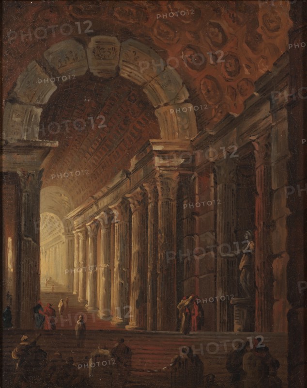 A Vaulted Staircase. Architectural Piece. Creator: Johan Gottlob Brusell.