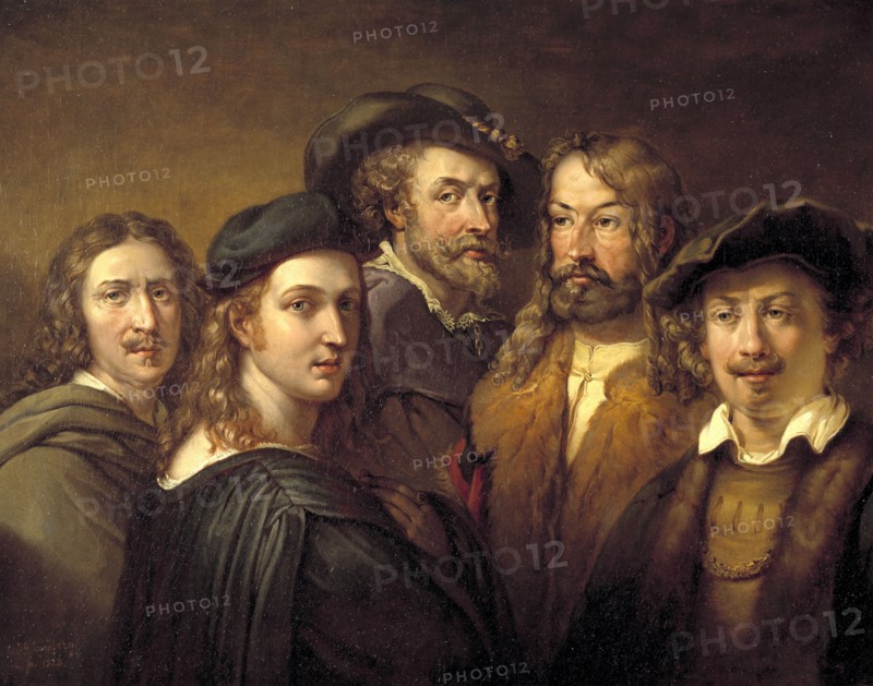 Five artists, early-mid 19th century. Creator: Johan Gustaf Sandberg.