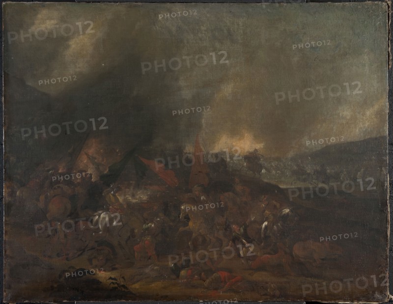 Battle scene, late 17th-early 18th century. Creator: Johann Philip Lemke.