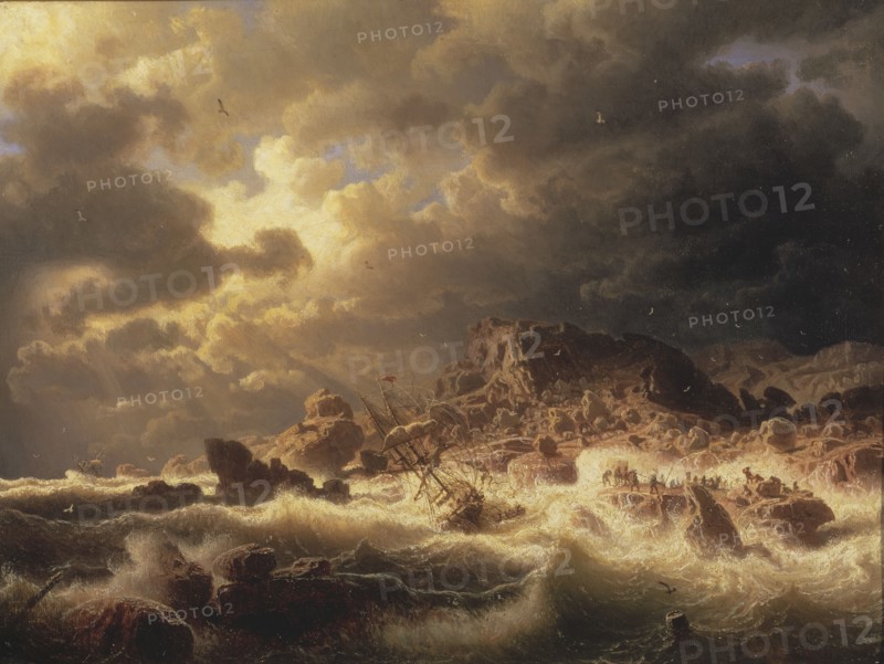Gale on the Bohuslän Coast, 1857. Creator: Markus Larsson.