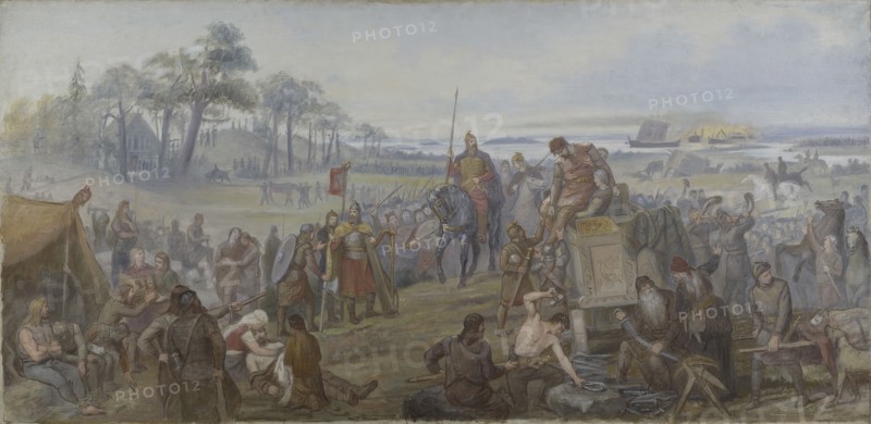 After the Battle of Fyrisvall. Proposed Decoration of the Walls in the Upper Hall , c19th century. Creator: Marten Eskil Winge.
