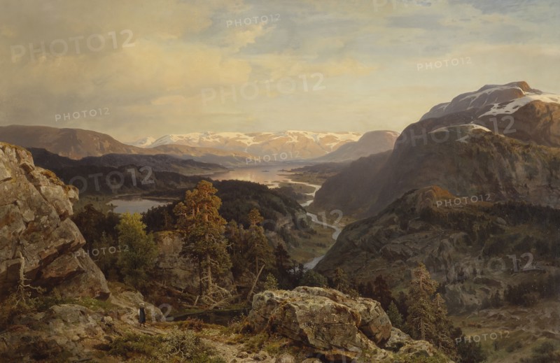 Evening in the Norwegian Mountains, 1869. Creator: Morten Müller.
