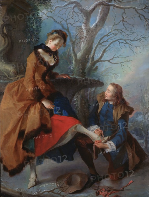 Fastening the Skate, c18th century. Creator: Nicolas Lancret.