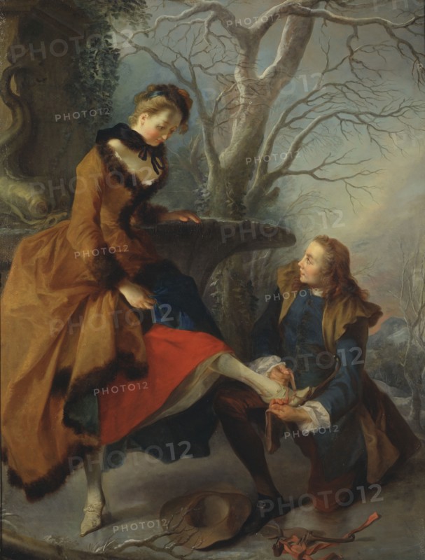 Fastening the Skate, c18th century. Creator: Nicolas Lancret.