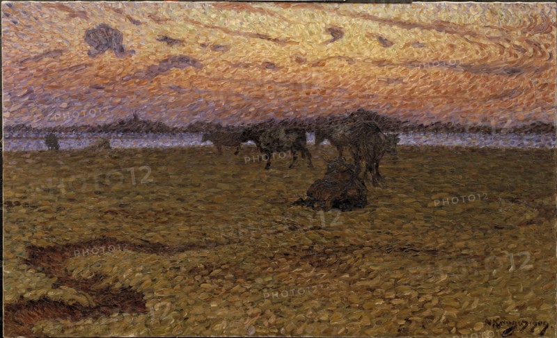 Cows on the Beach, 1909. Creator: Nils Kreuger.