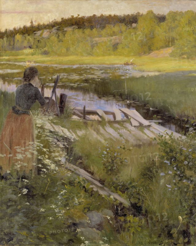 By the Lake. View from Balingsta, c1900s. Creator: Oscar Bjorck.