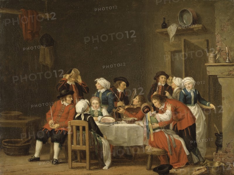 Convivial Scene in a Peasant's Cottage, c18th century. Creator: Per Hillestrom.