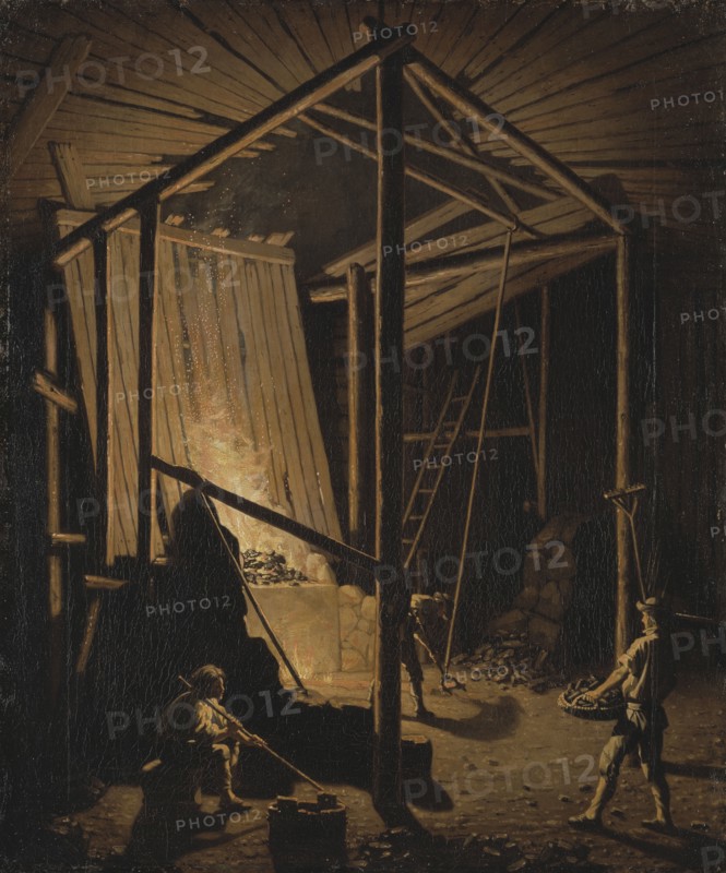 Copper Foundry at the Falun Mine, c18th century. Creator: Per Hillestrom.