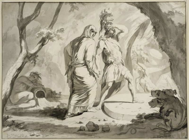 Aeneas descends into the underworld. Creator: Philip Tideman.
