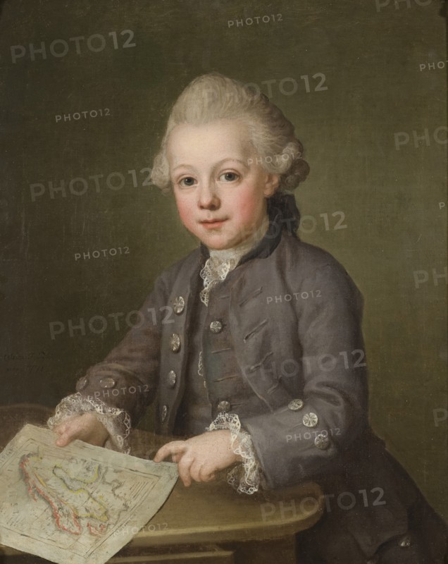 Boy with Map of Scandinavia, 1771. Creator: Ulrika Fredrika Pasch.