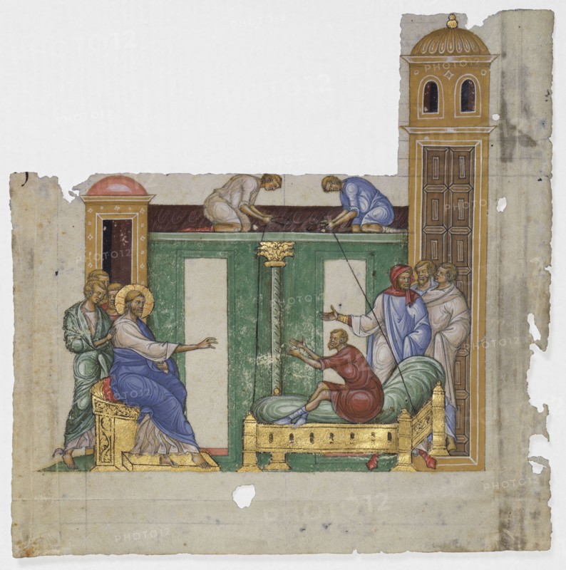 Christ heals the Paralytic, c.1300. Creators: Anon, Jesus Christ.