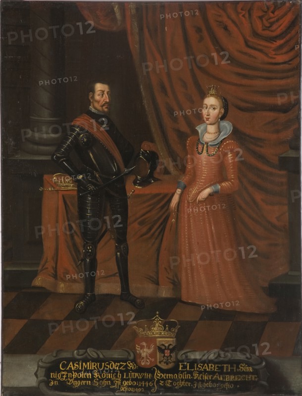 Casimir IV (1427-1492), King of Poland, and his consort Elizabeth (1437-1505),  c15th century. Creator: Anon.