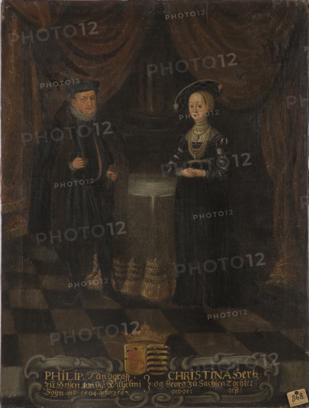 Philip, 1504-1567, Landgrave of Hesse-Kassel. Christina, 1505-1549, c16th century. Creator: Anon.