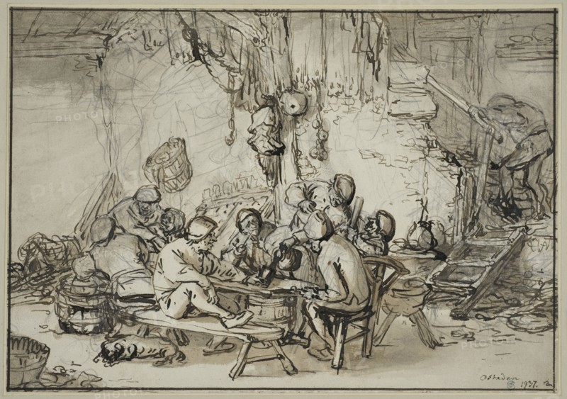 Tavern interior, 1640s. Creator: Adriaen van Ostade.