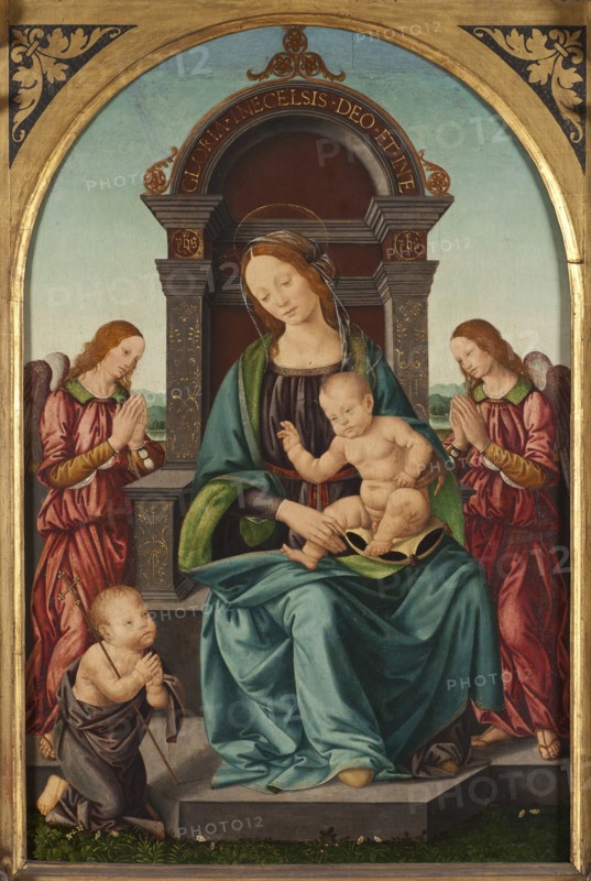 Madonna and Child with the Infant St John and Angels. Creator: Lorenzo di Credi.