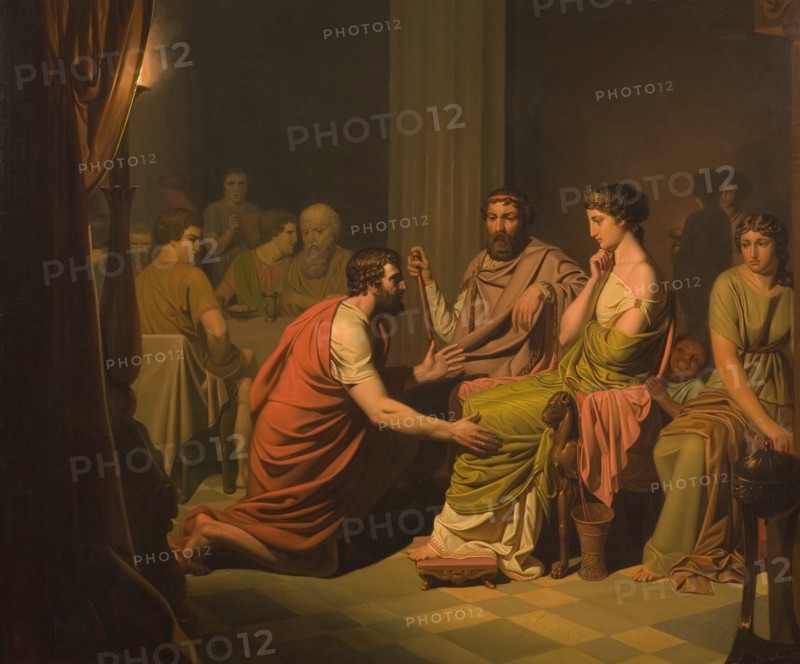 Odysseus before Alcinous, King of the Phaeacians, 1853. Creator: Johan August Malmström.