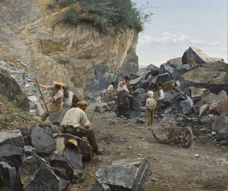 In the Quarry. Motif from Switzerland, 1886. Creator: Axel Jungstedt.