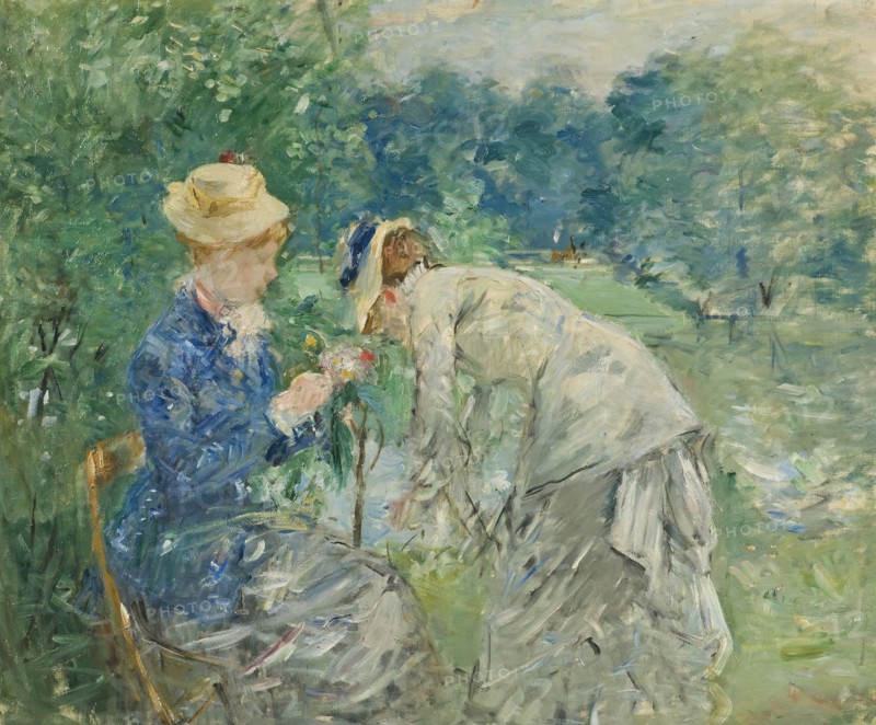 In the Bois de Boulogne, before 1880. Creator: Berthe Morisot.