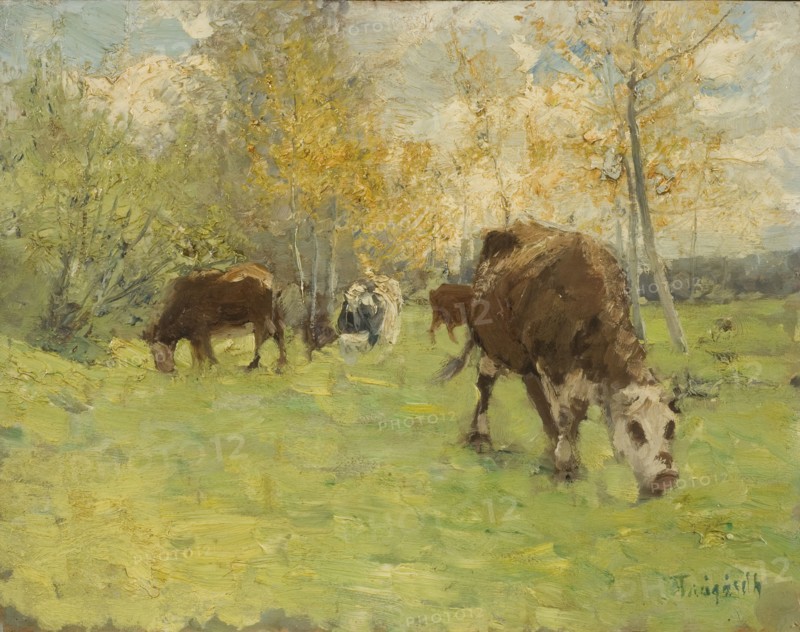 Landscape with cows, between c.1890 and c.1896. Creator: Carl Ludwig Trägardh.