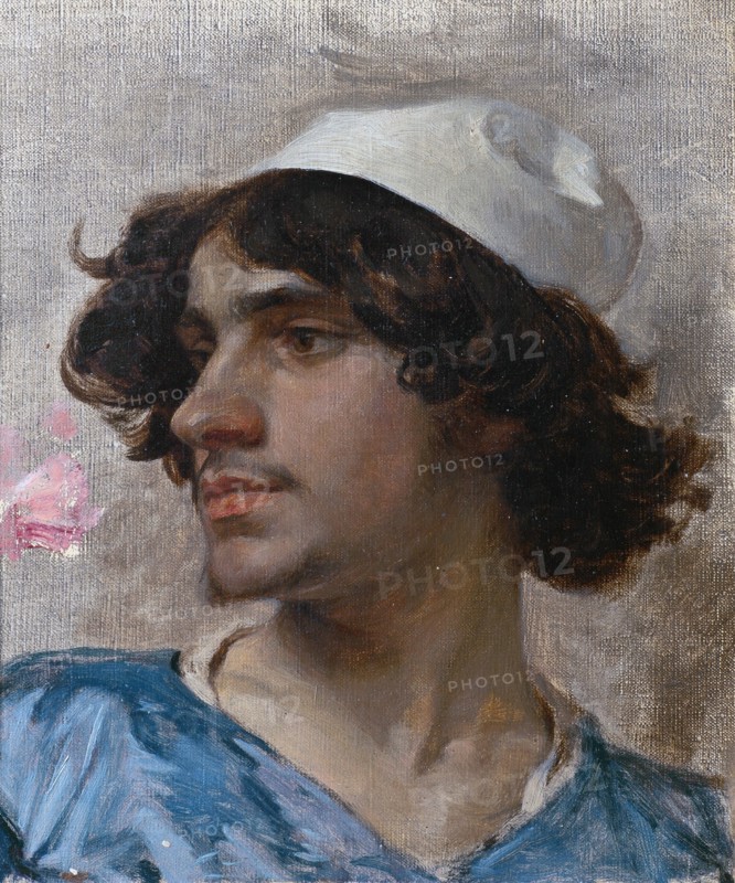 Head of Young man. Study, c19th century. Creator: Charles Bargue.