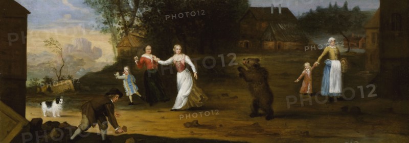 Landscape with dancing bear, 1682. Creator: Ulrika Eleonora of Denmark.