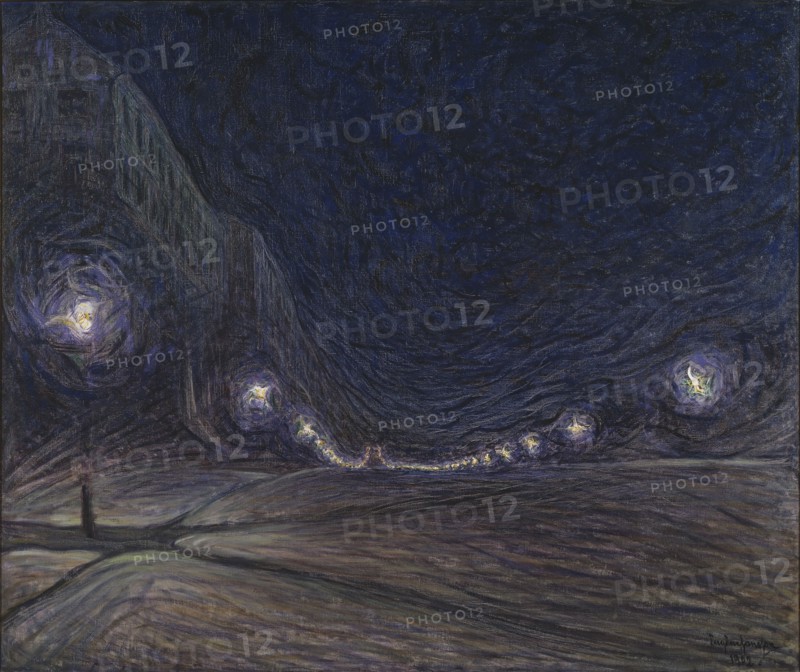 Hornsgatan by Night, 1902. Creator: Eugène Jansson.