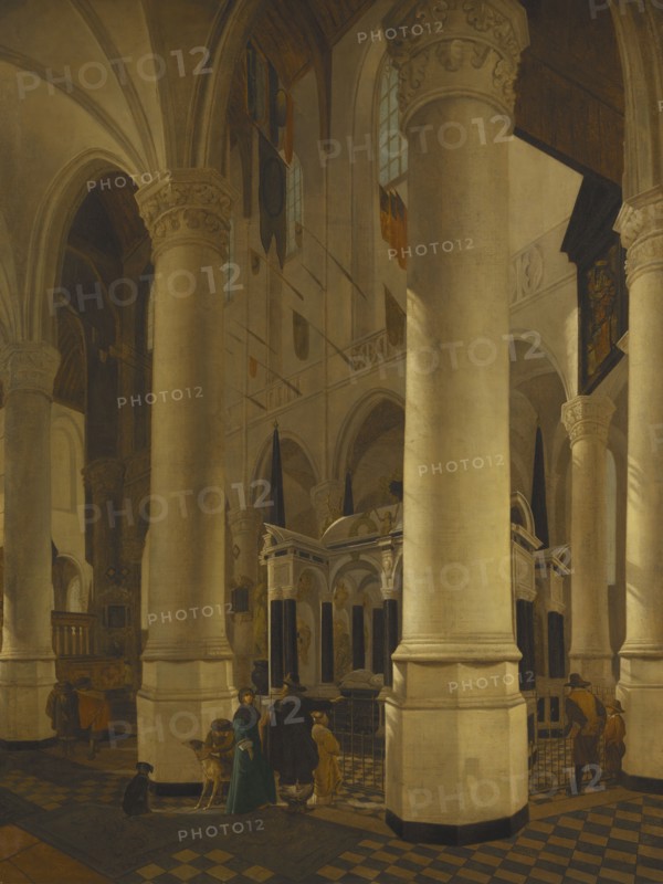 Interior of Nieuwe Kerk in Delft with the Tomb of William I. Creator: Gerard Houckgeest.