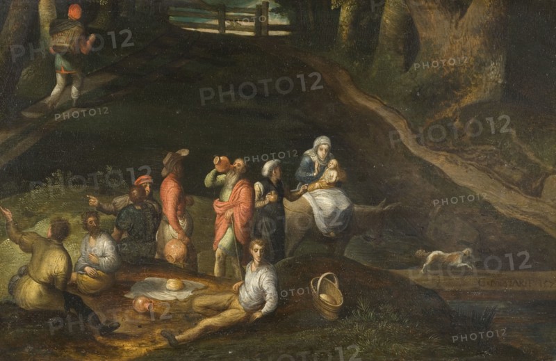 Landscape with the Holy Family, 1573. Creator: Gillis Mostaert.