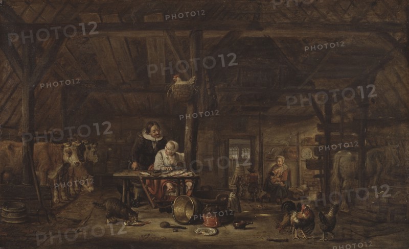 Stable interior. Creator: Govert Dircksz. Camphuysen.