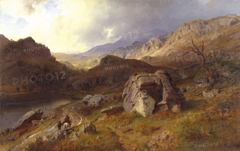 Lledr Valley in Wales, 1864. Creator: Hans Gude.