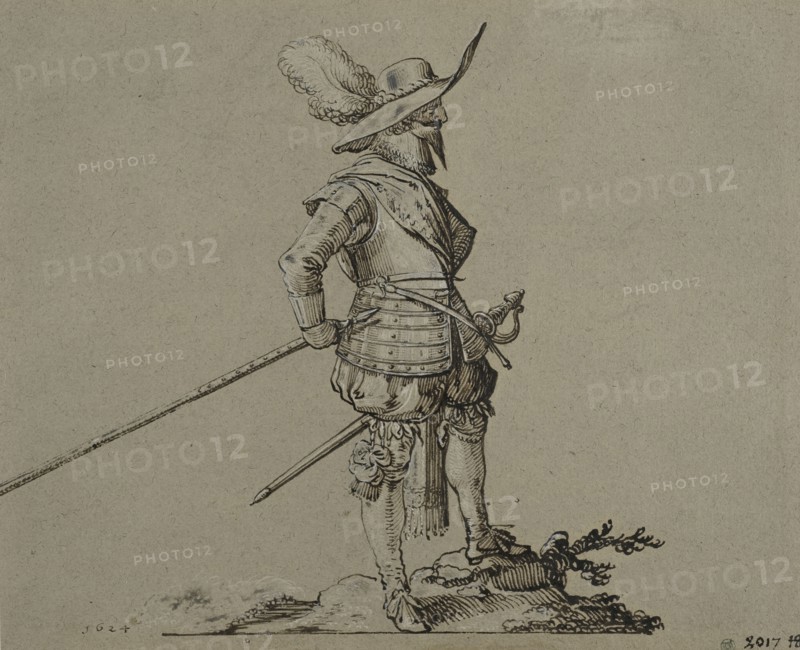 Officer facing right, holding spear. Creator: Herman Breekerveld.