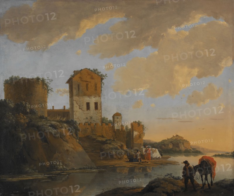 Italian River Landscape with Ruins, 1652. Creator: Horatius de Hooch.