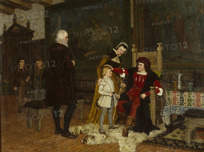 King Gustav Vasa of Sweden Being Introduced to King Hans, 1881. Creator: Johan Axel Gustav Acke.