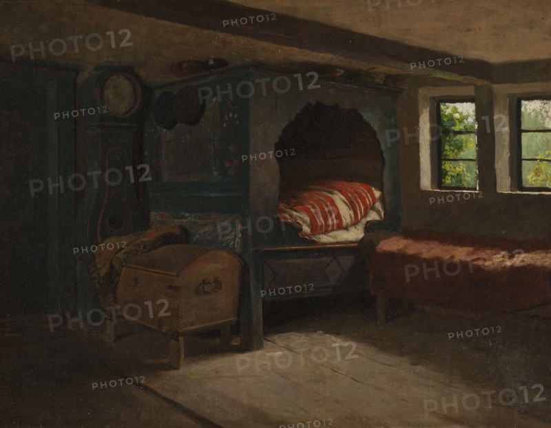 Interior of a Farmer's Cottage in Skåne. Creator: Jacob Kulle.