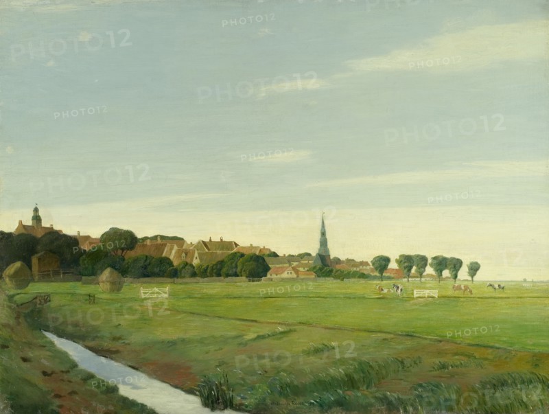 Landscape with a Town, 1894. Creator: Johan Rohde.