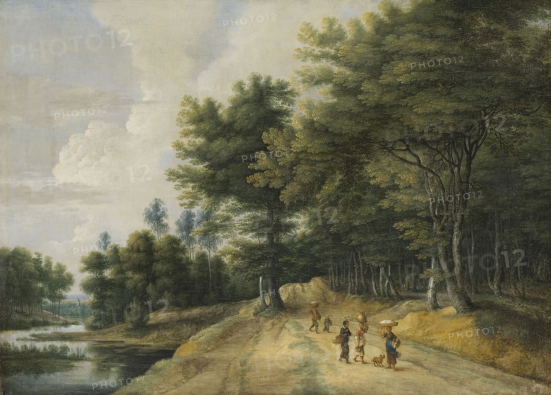 Landscape with a Road through a Wood of Beeches. Creator: Lucas van Uden.