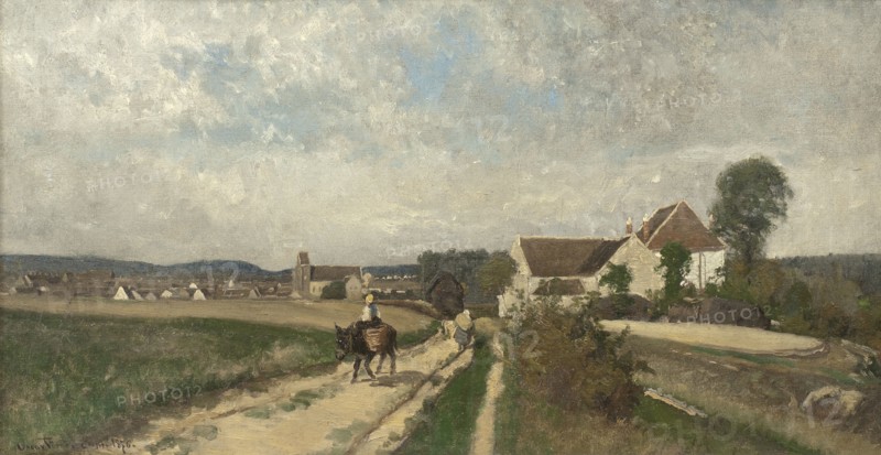 Landscape near Grez-sur-Loing, 1876. Creator: Oscar Torna.