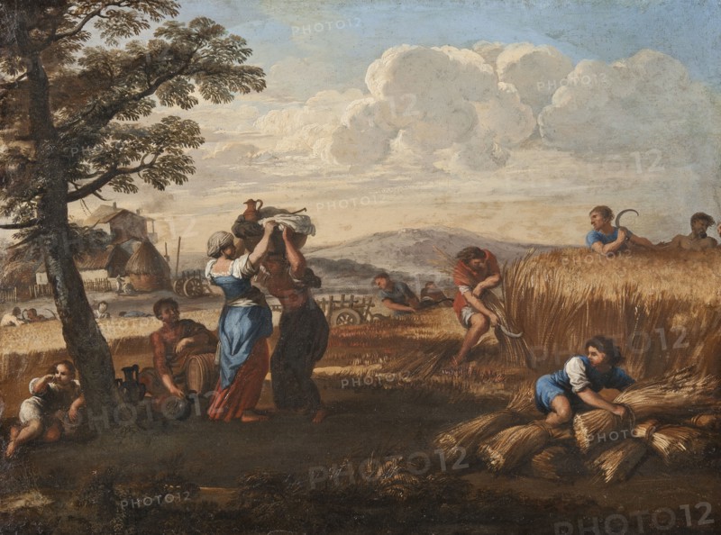 Landscape with Harvesting, 18th century. Creator: Pietro da Cortona.