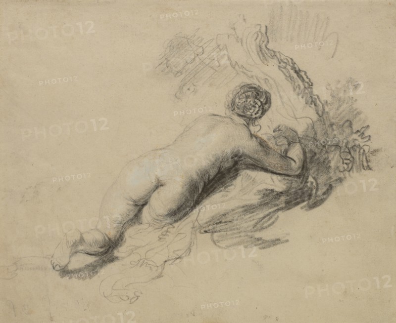 Lying naked woman, c.1630-1635. Creator: Rembrandt Harmensz van Rijn.