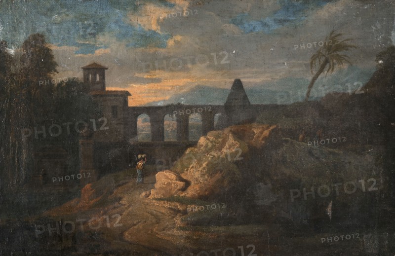 Landscape with Buildings and an Aqueduct, c17th century. Creator: Unknown.