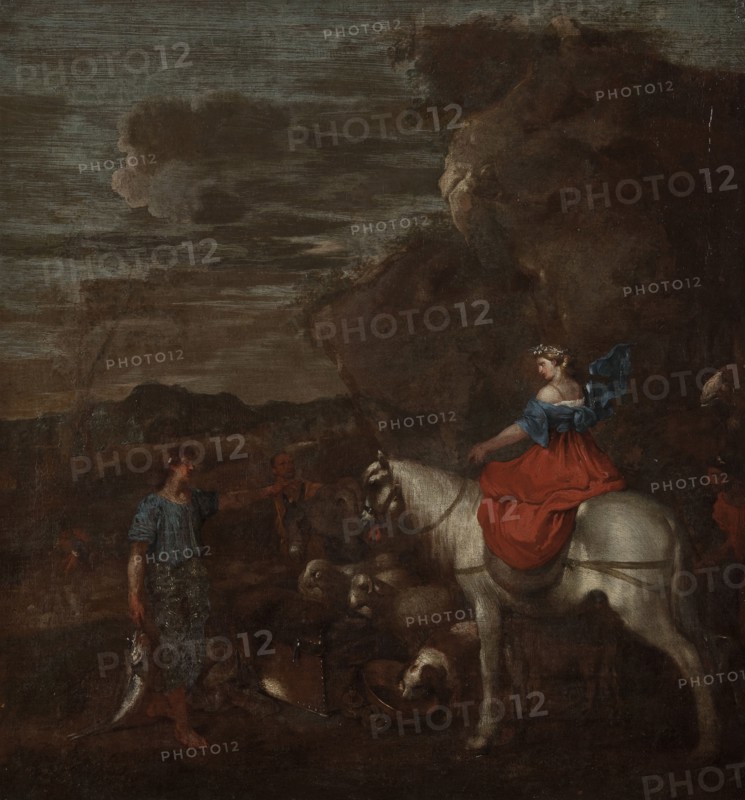 Mountainous Landscape with a Woman Riding, c17th century. Creator: Unknown.