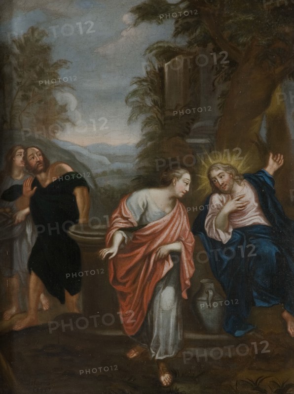 Christ and the Samaritan woman, unknown date. Creator: Anon.