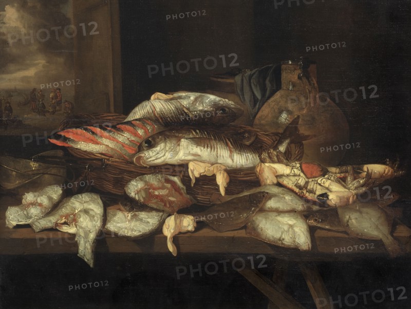 Still Life with Halibut and other Fish. Creator: Abraham van Beyeren.