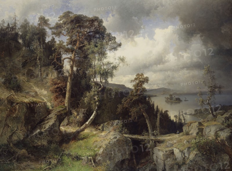 Swedish Landscape. Motif from Kolmården, 1866. Creator: Alfred Wahlberg.