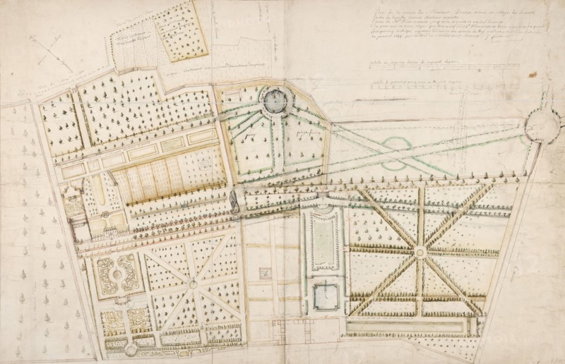 Project to redesign the garden for Mr. Brunet and Pidou at Brunoy, 1687. Creator: Andre Le Notre.
